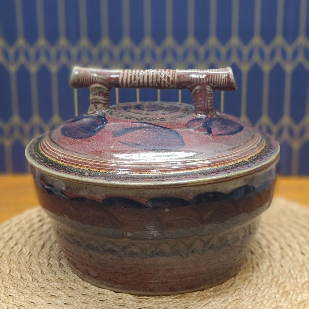 Vintage David Norton Handmade Pottery Vegetable/Seafood Steamer Signed